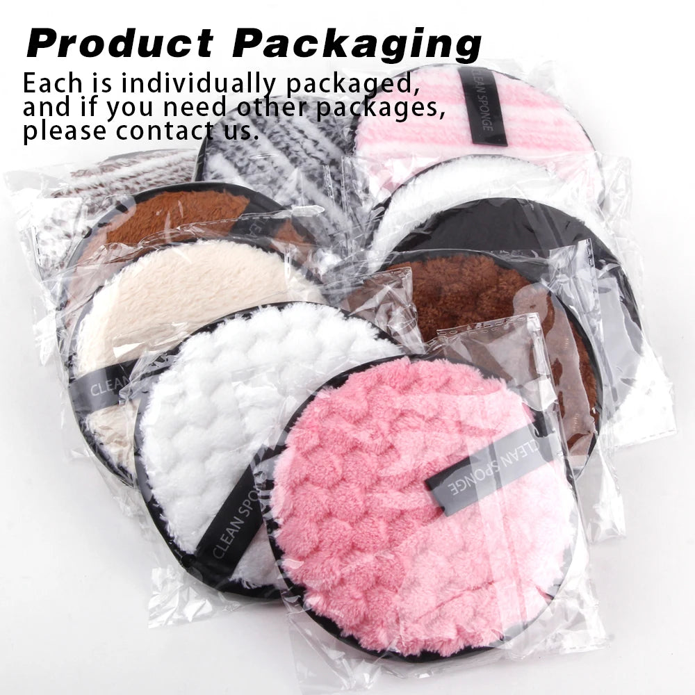 4pcs Reusable Discs Makeup Remover Pads Microfiber Cloth Face Cleans