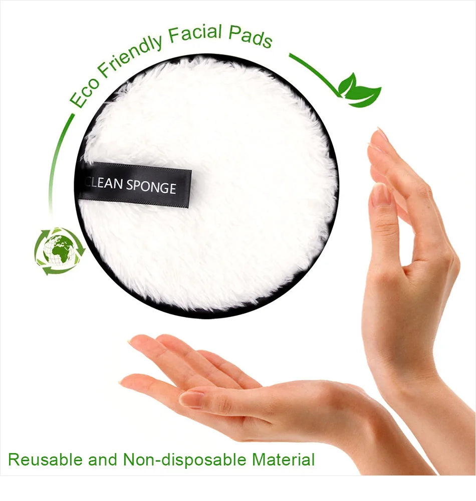 4pcs Reusable Discs Makeup Remover Pads Microfiber Cloth Face Cleans