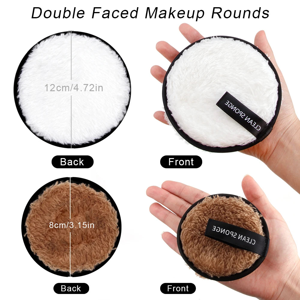 4pcs Reusable Discs Makeup Remover Pads Microfiber Cloth Face Cleans