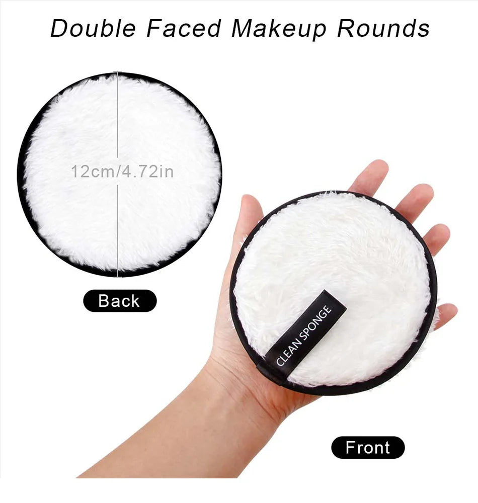 4pcs Reusable Discs Makeup Remover Pads Microfiber Cloth Face Cleans