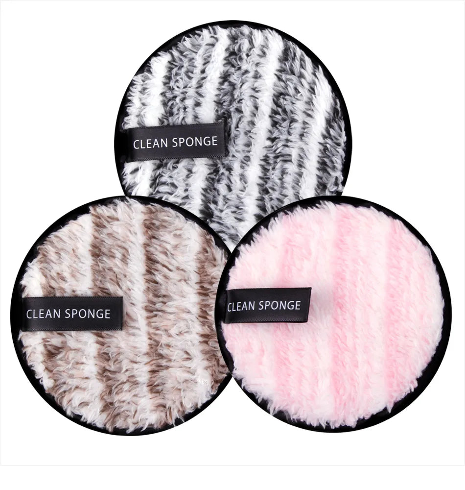 4pcs Reusable Discs Makeup Remover Pads Microfiber Cloth Face Cleans