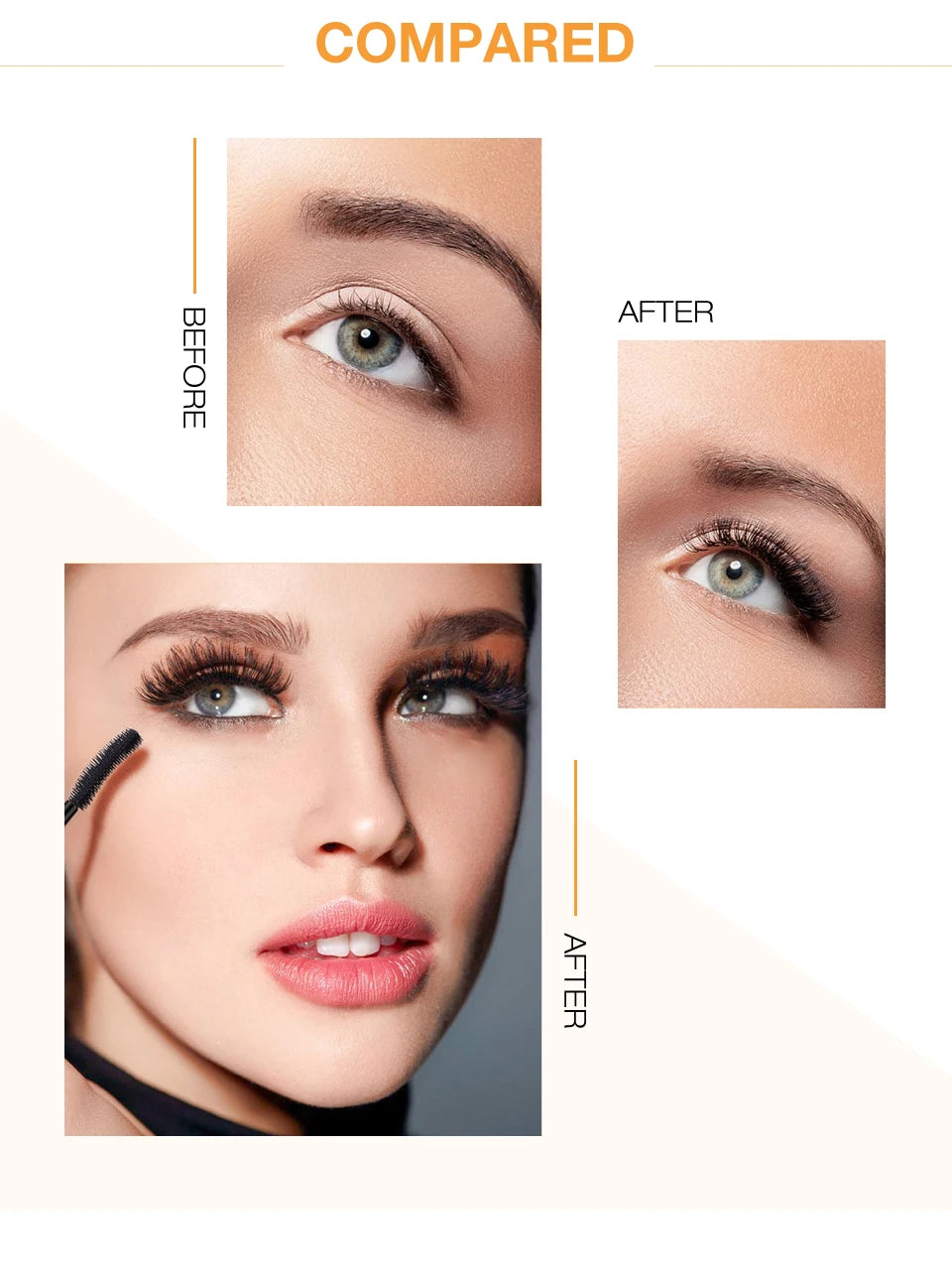 O.TWO.O 3D Mascara Lengthening Black Lash Eyelash Extension Eye Lashes Brush Beauty Makeup Long-wearing Gold Color Mascara