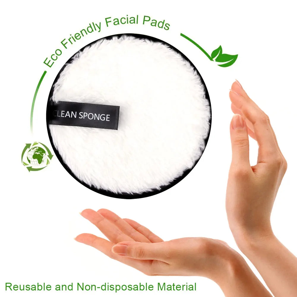 4pcs Reusable Discs Makeup Remover Pads Microfiber Cloth Face Cleans