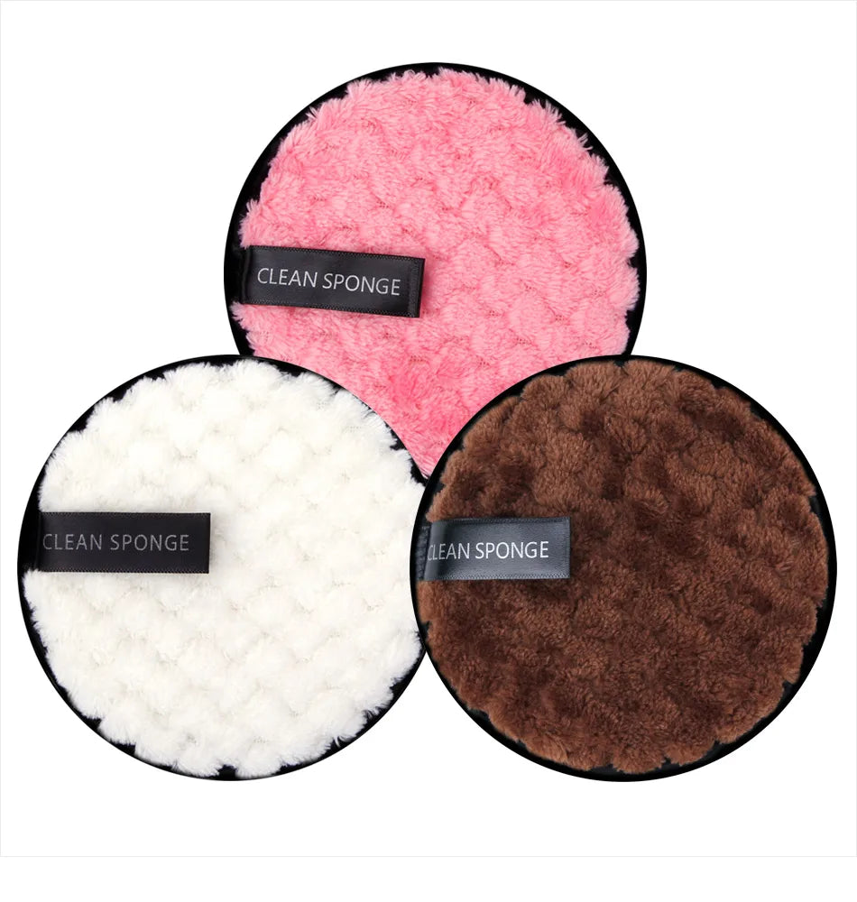 4pcs Reusable Discs Makeup Remover Pads Microfiber Cloth Face Cleans