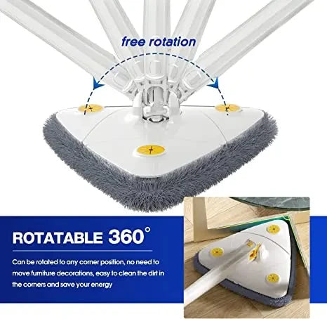 Telescopic Triangle Mop 360° Rotatable Spin Cleaning Mop rvg