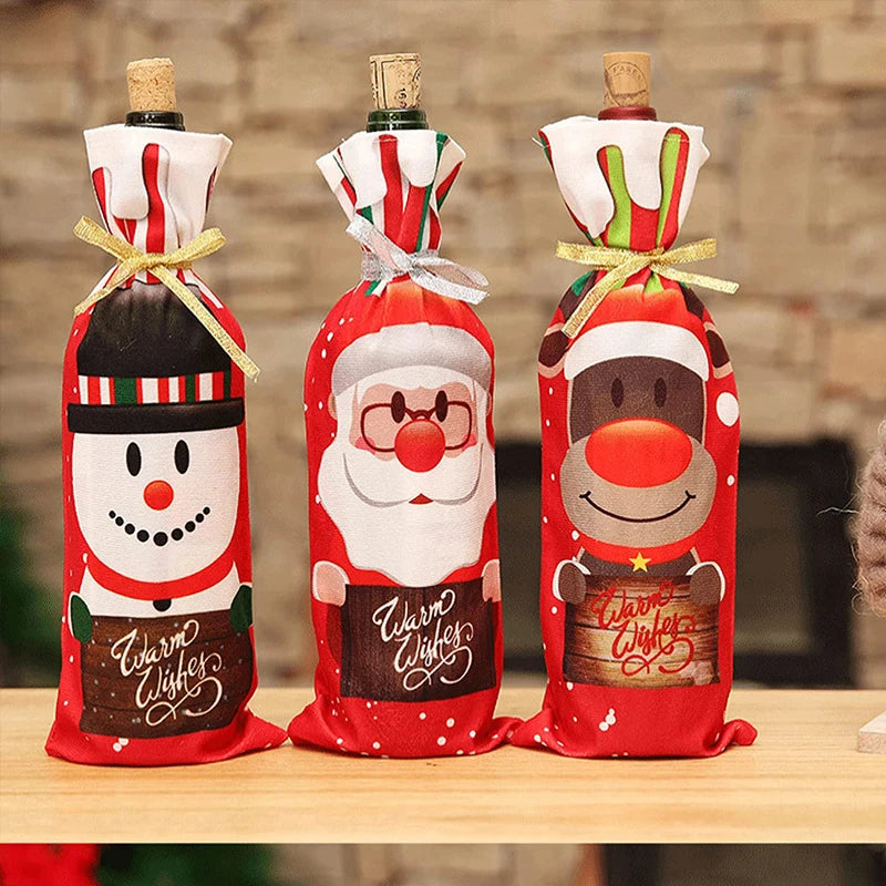 Christmas Wine Bottle Set