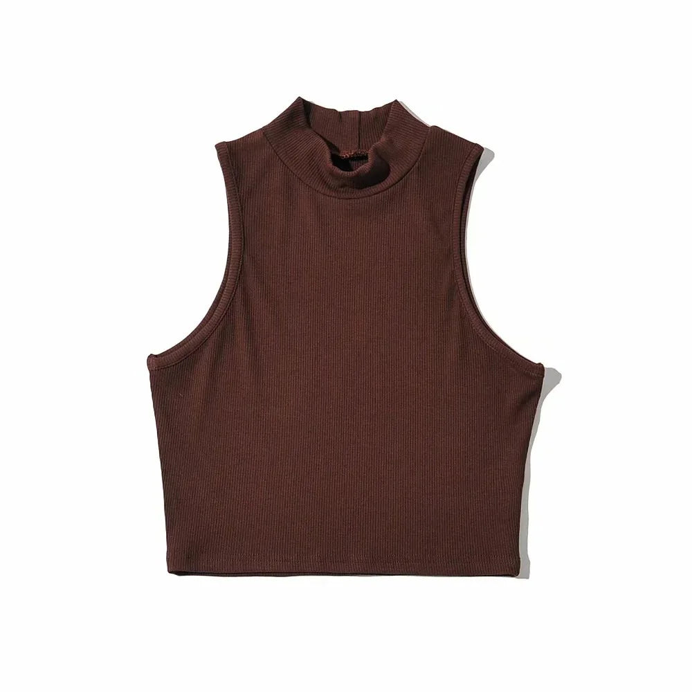 Top High Neck Black Sleeveless