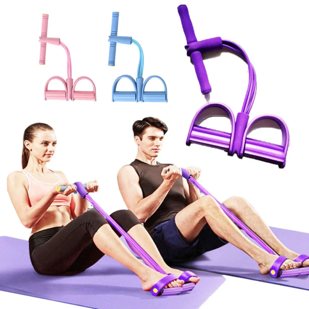 Fitness Gum 4 Tube Resistance Bands Latex Pedal Exerciser Elastic Bands Yoga equipment Pilates Workout