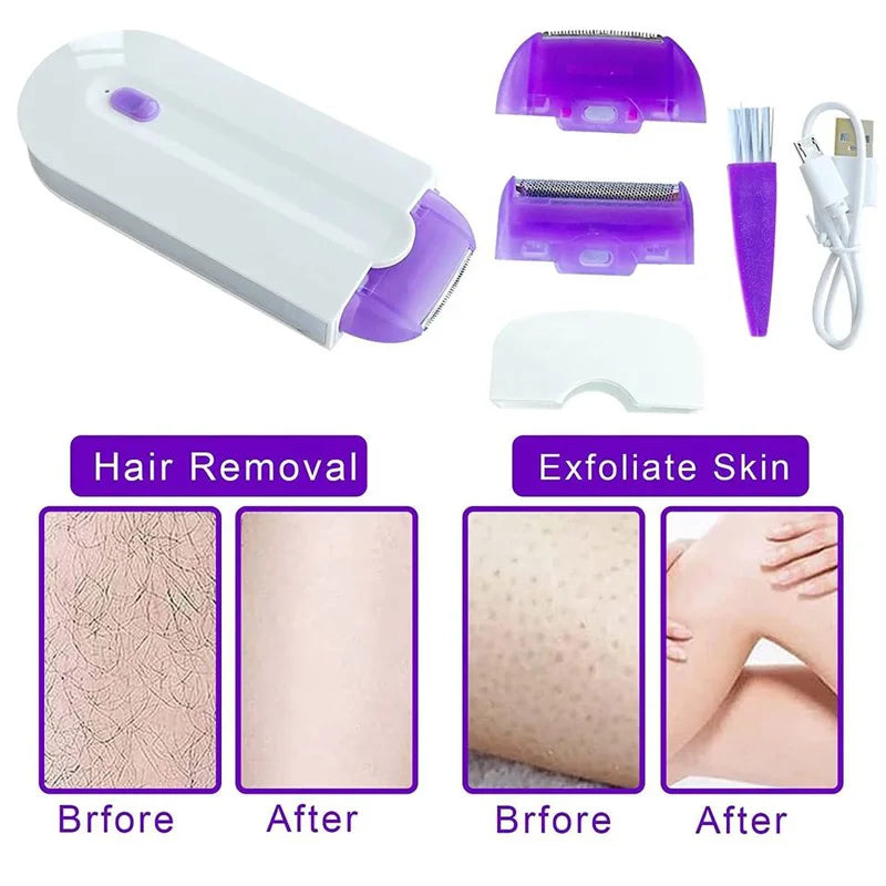 2 in 1 Electric Lady Hair Trimmer USB Rechargeable Sensor