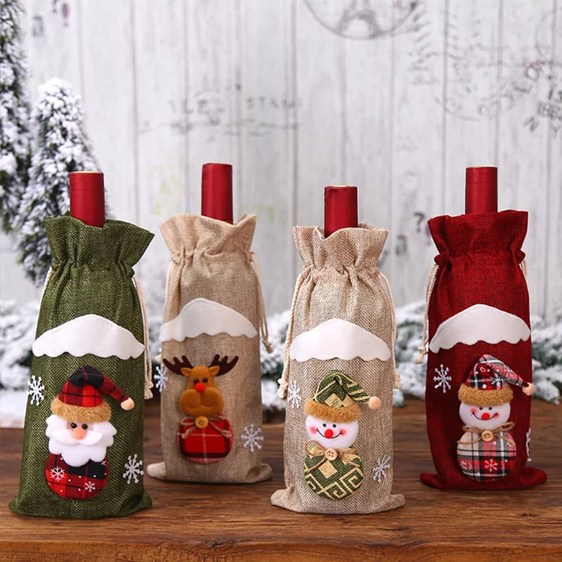 Christmas Wine Bottle Set