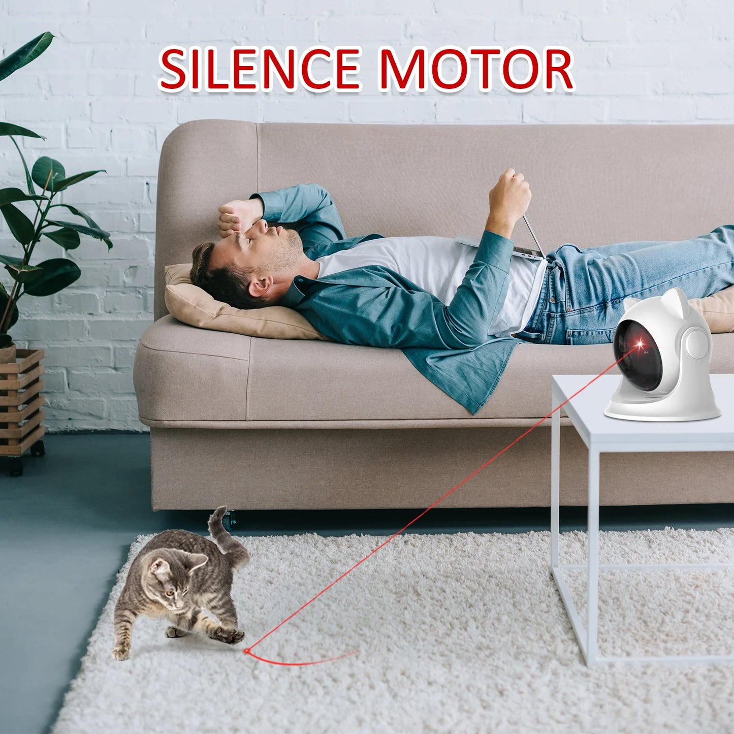 Automatic Cat Laser Toy Rechargeable Motion Random Activated