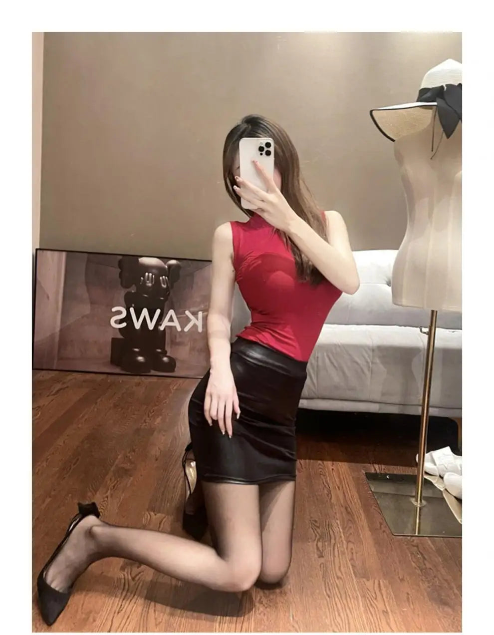 Leather Pencil Mini Skirt High Waist Sexy Fashion Korean Short Skirts Women Wholesale Summer Sweet