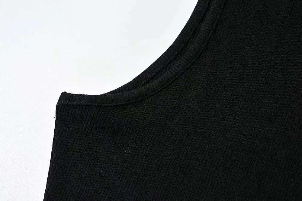 Top High Neck Black Sleeveless