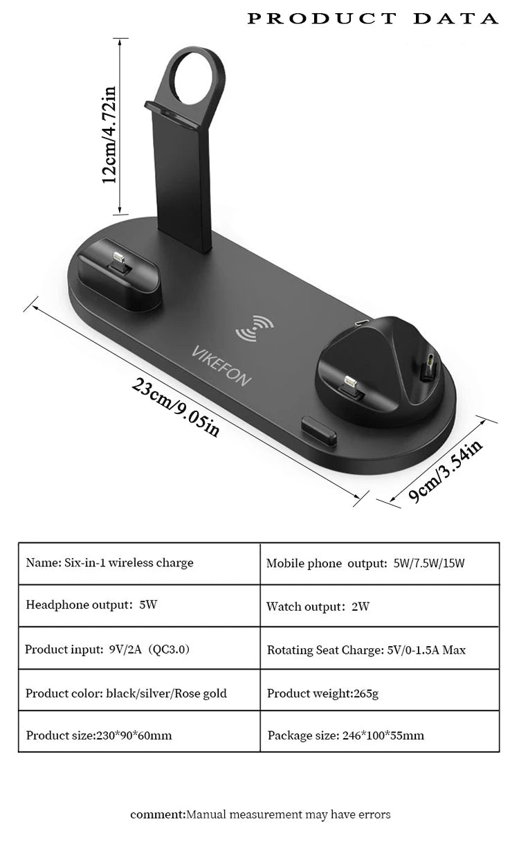 30W 7 in 1 Wireless Charger Stand Pad For iPhone 14 13 12 Pro Max Apple Watch Airpods