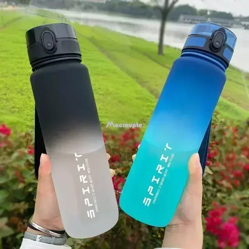 1 Liter Large Capacity Sports Water Bottle Leak Proof Colorful Plastic Cup Drinking