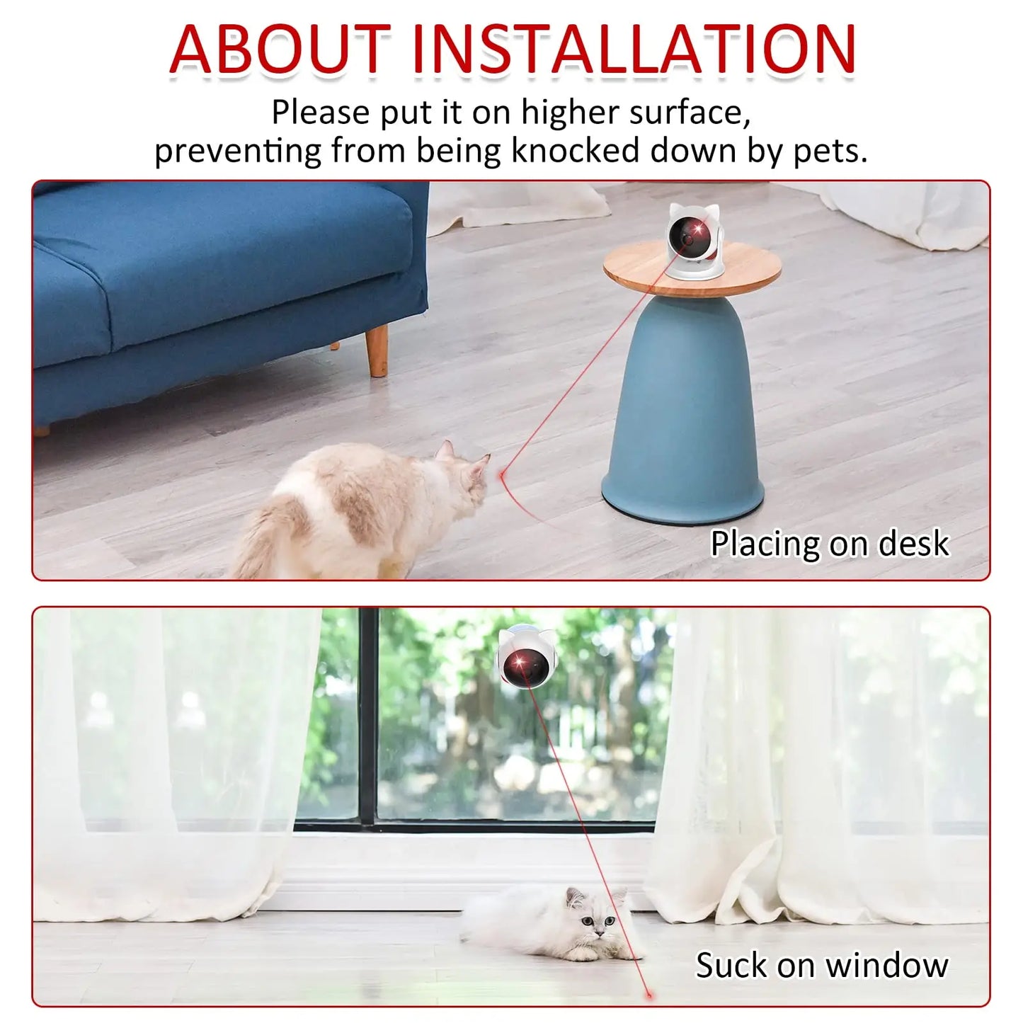 Automatic Cat Laser Toy Rechargeable Motion Random Activated