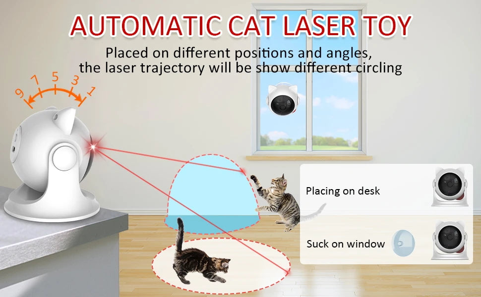 Automatic Cat Laser Toy Rechargeable Motion Random Activated