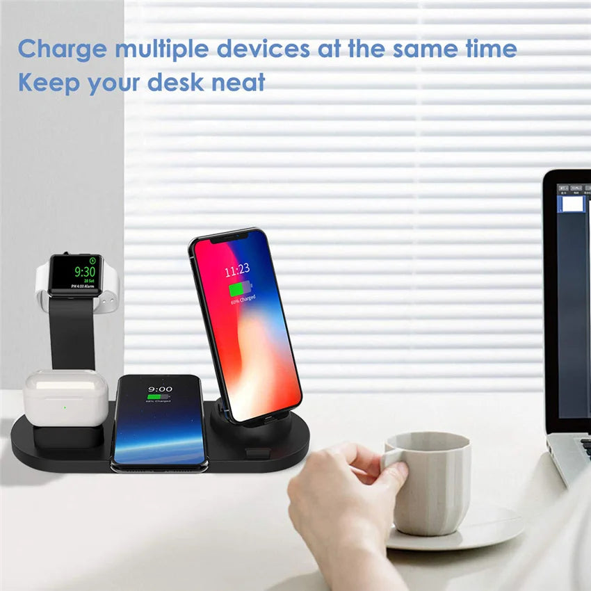 30W 7 in 1 Wireless Charger Stand Pad For iPhone 14 13 12 Pro Max Apple Watch Airpods