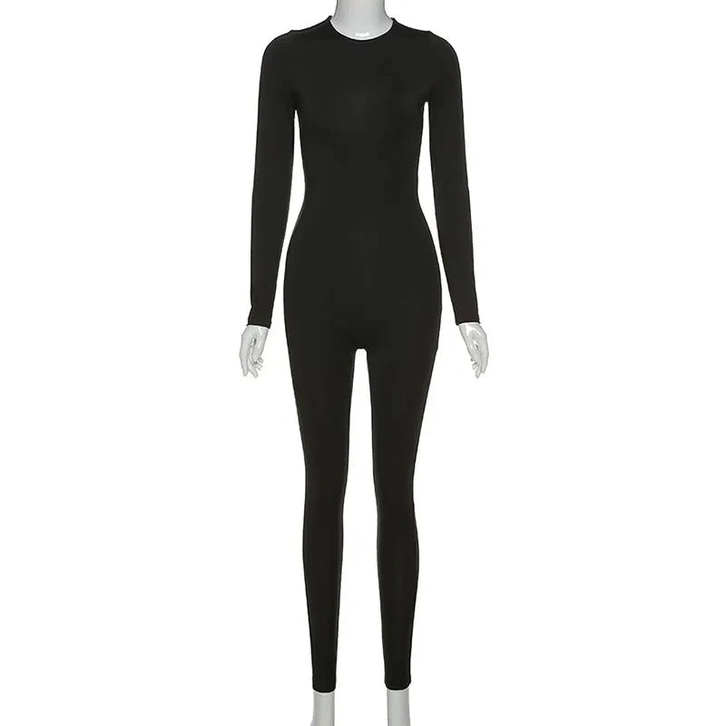 Sexy Black Jumpsuits Women New Autumn Long