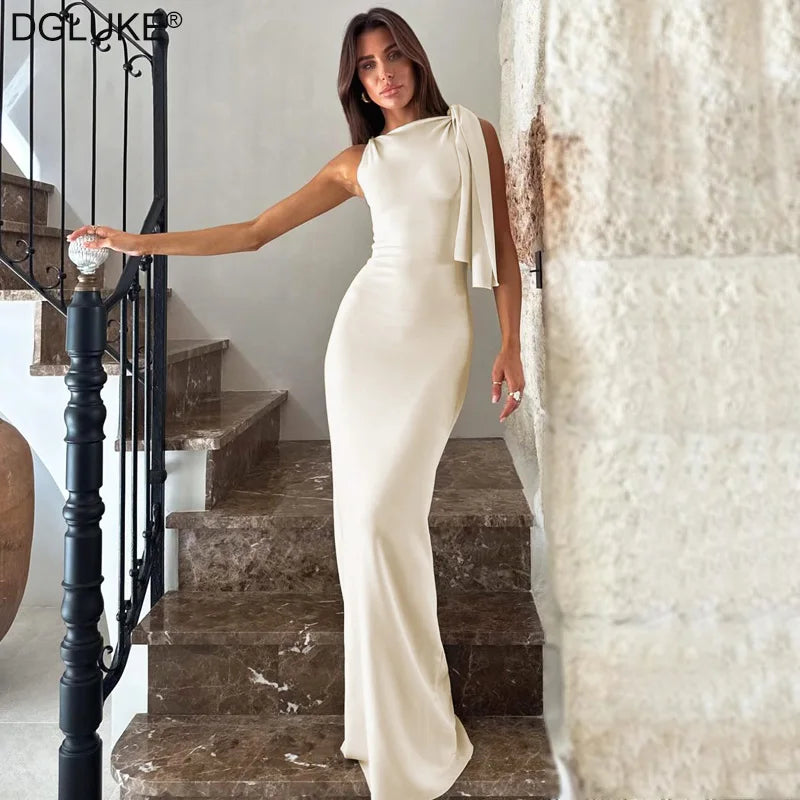 Asymmetrical  Summer Long Dress Women Elegant Celebrity Party Dresses 2024