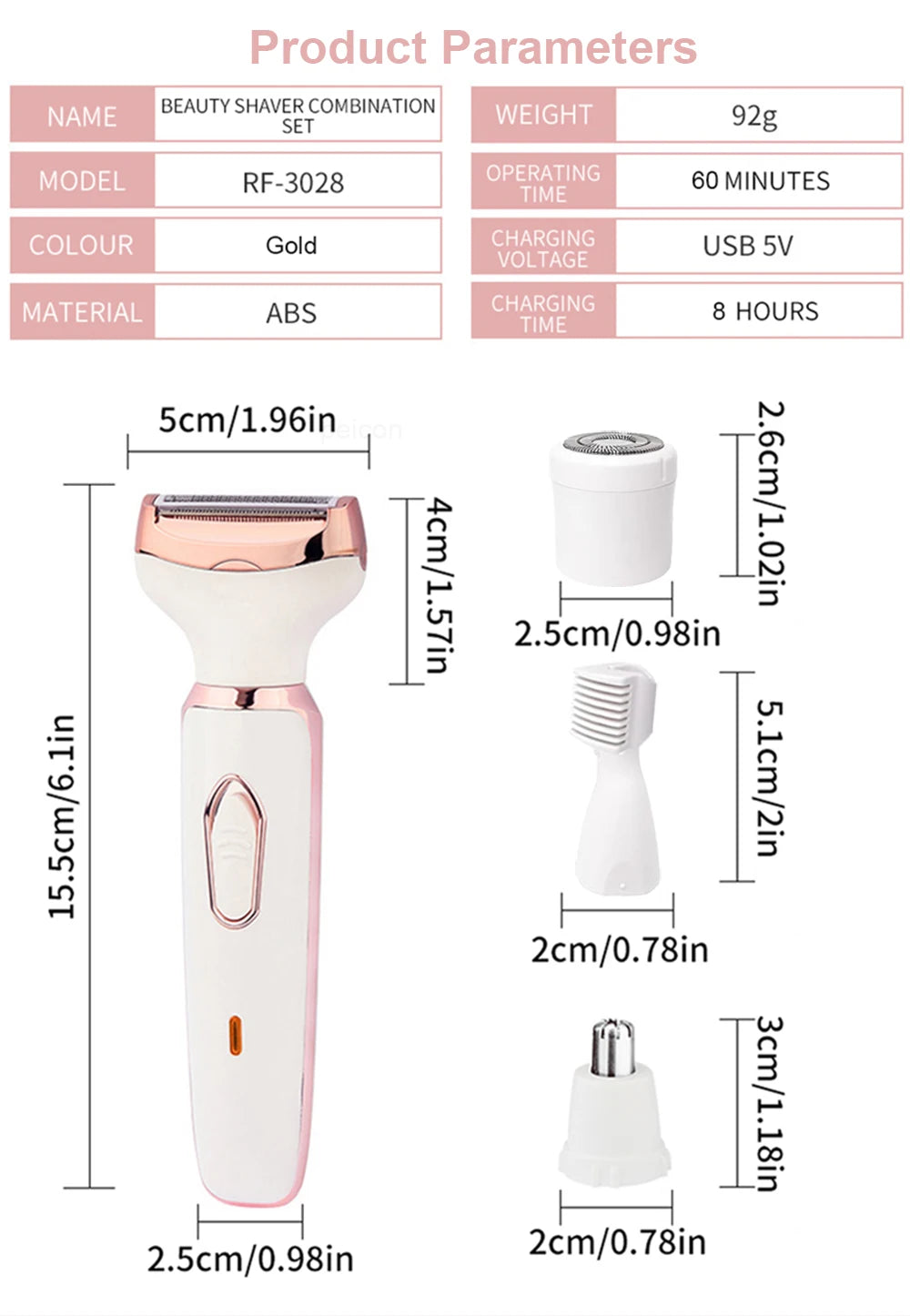 Electric Razor for Women Body Leg Bikini Hair