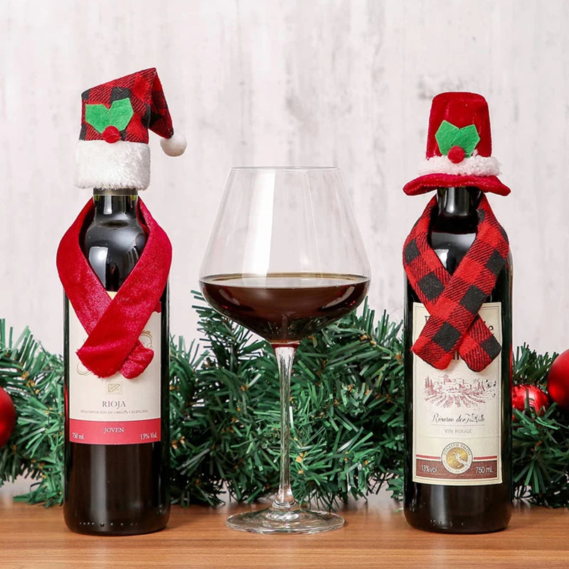 Christmas Wine Bottle Set