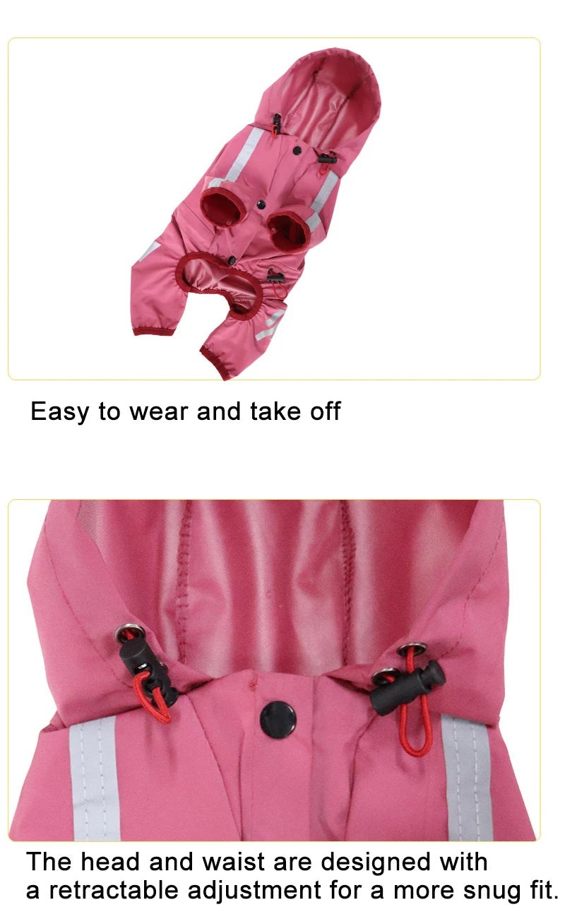 Dog Raincoat Reflective Waterproof Pet