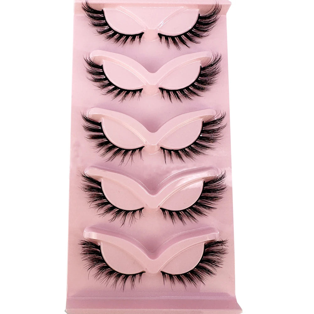 New Cat Eye Lashes Mink Eyelashes 3D Curl Winged Natural