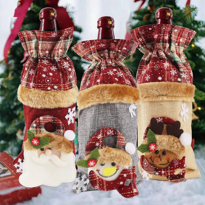 Christmas Wine Bottle Set