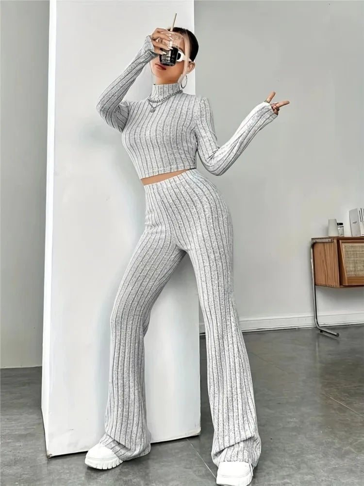 2024 Spring Women's Fashion Long Pants Two Piece Set