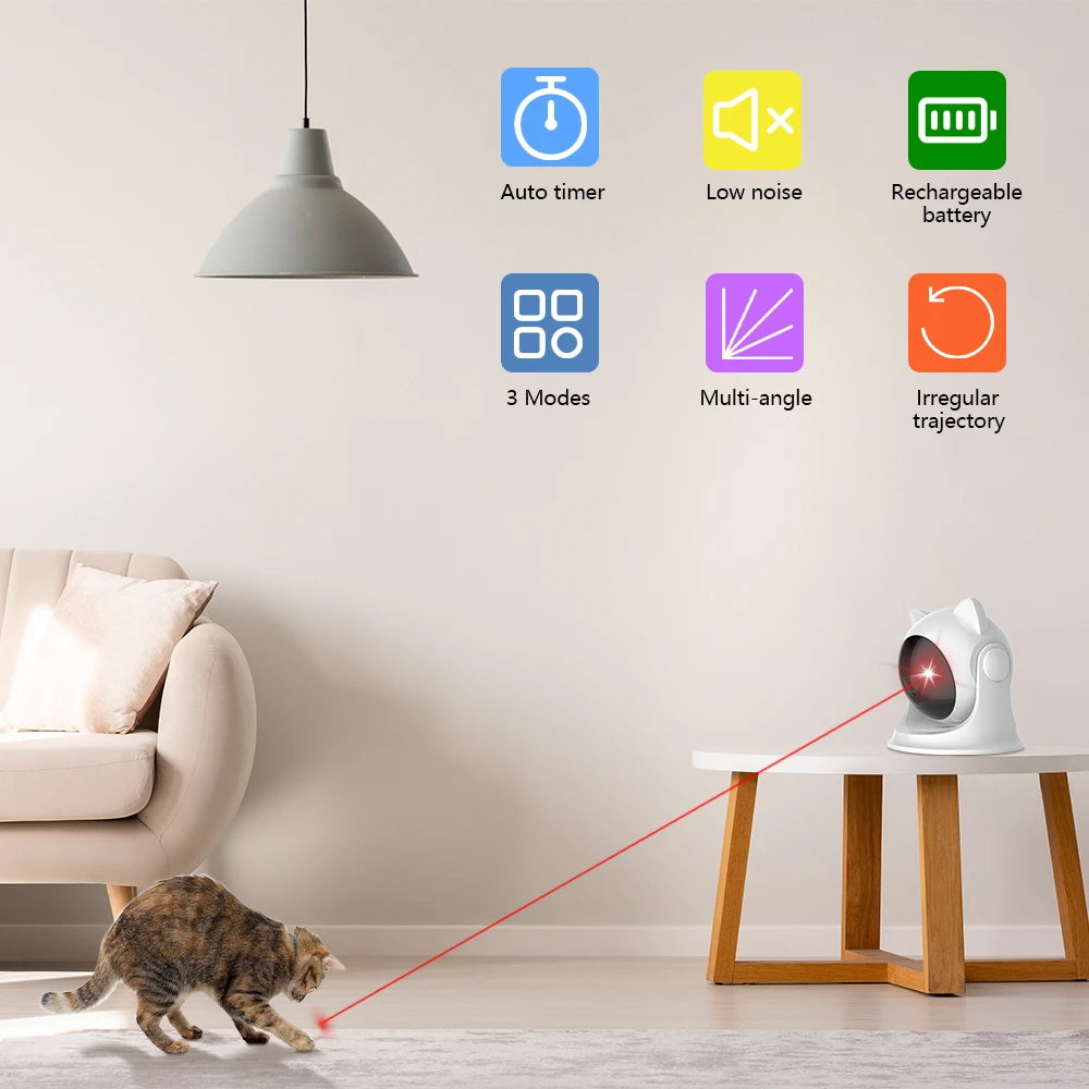 Automatic Cat Laser Toy Rechargeable Motion Random Activated