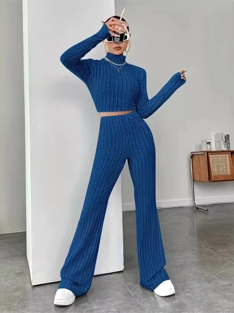 2024 Spring Women's Fashion Long Pants Two Piece Set