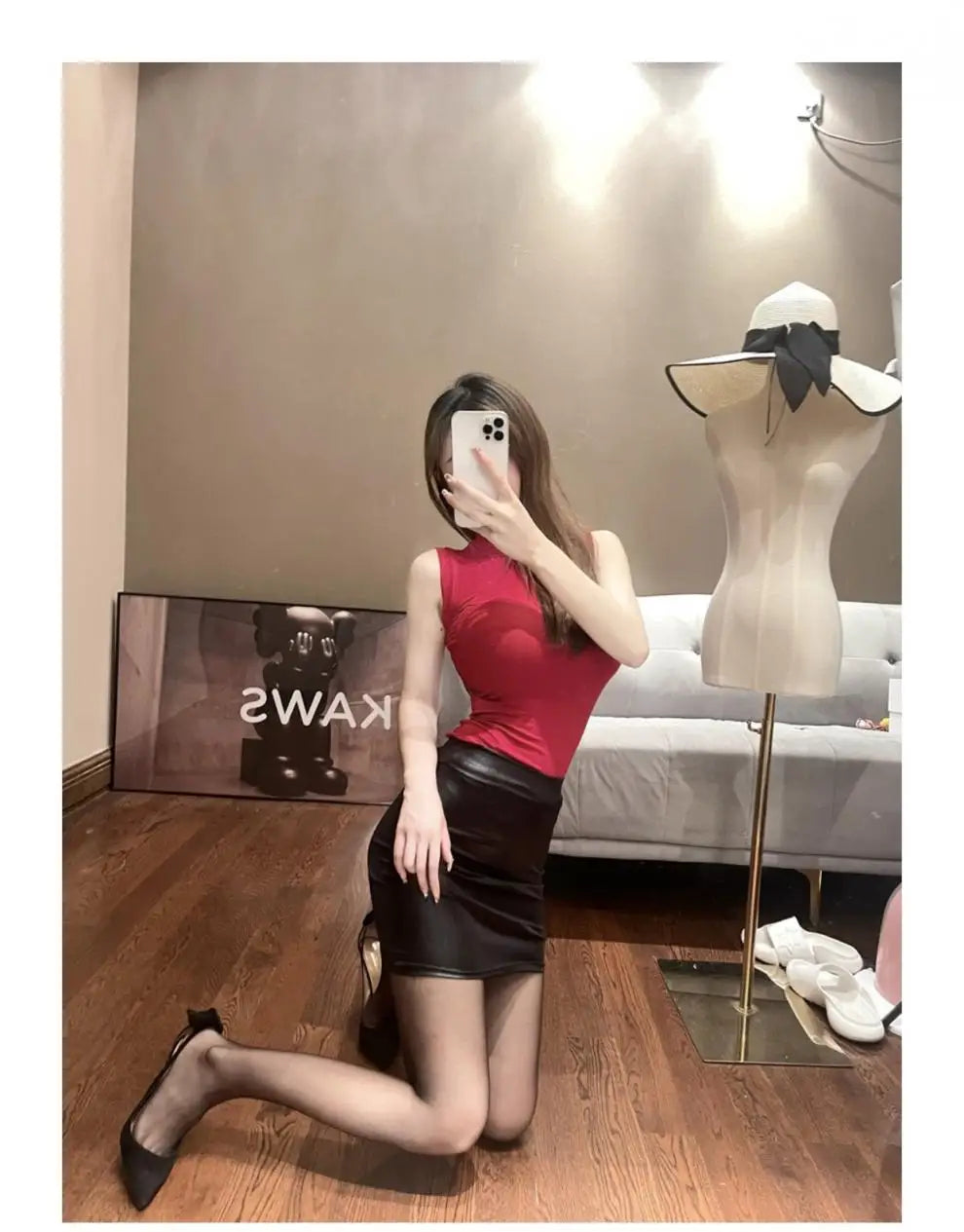 Leather Pencil Mini Skirt High Waist Sexy Fashion Korean Short Skirts Women Wholesale Summer Sweet