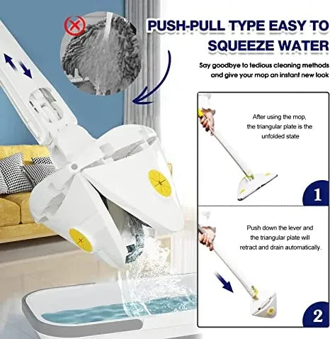 Telescopic Triangle Mop 360° Rotatable Spin Cleaning Mop rvg