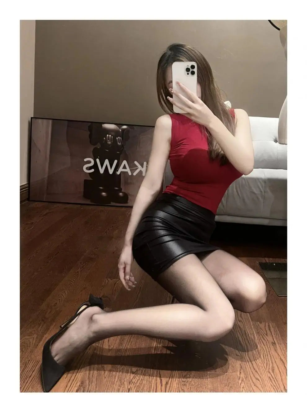 Leather Pencil Mini Skirt High Waist Sexy Fashion Korean Short Skirts Women Wholesale Summer Sweet