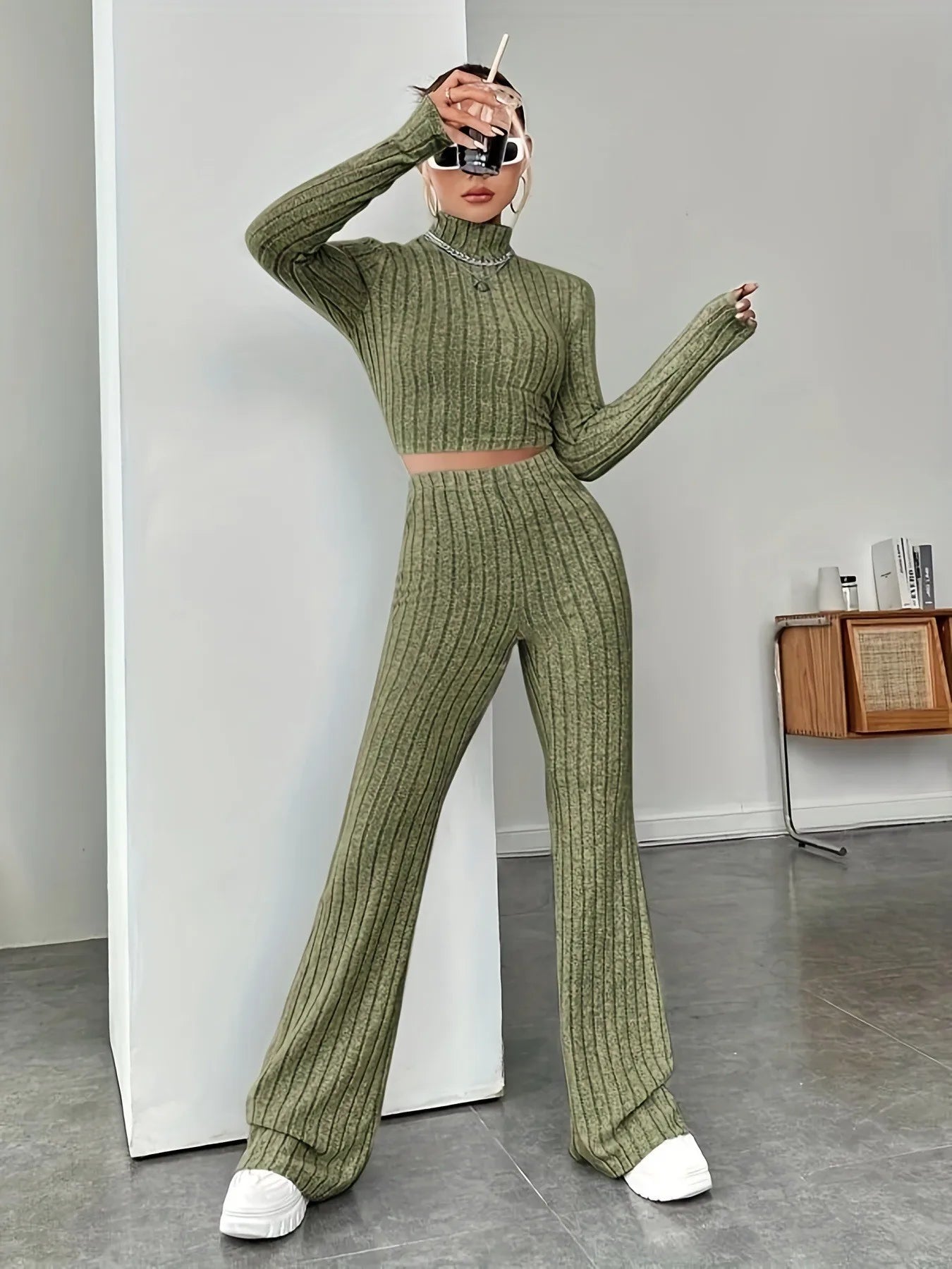 2024 Spring Women's Fashion Long Pants Two Piece Set