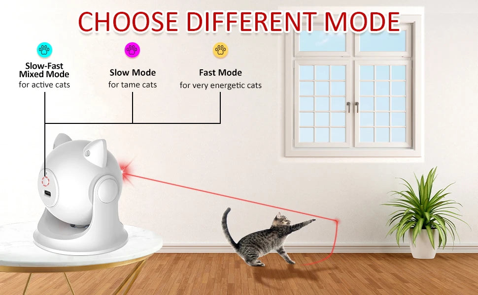 Automatic Cat Laser Toy Rechargeable Motion Random Activated