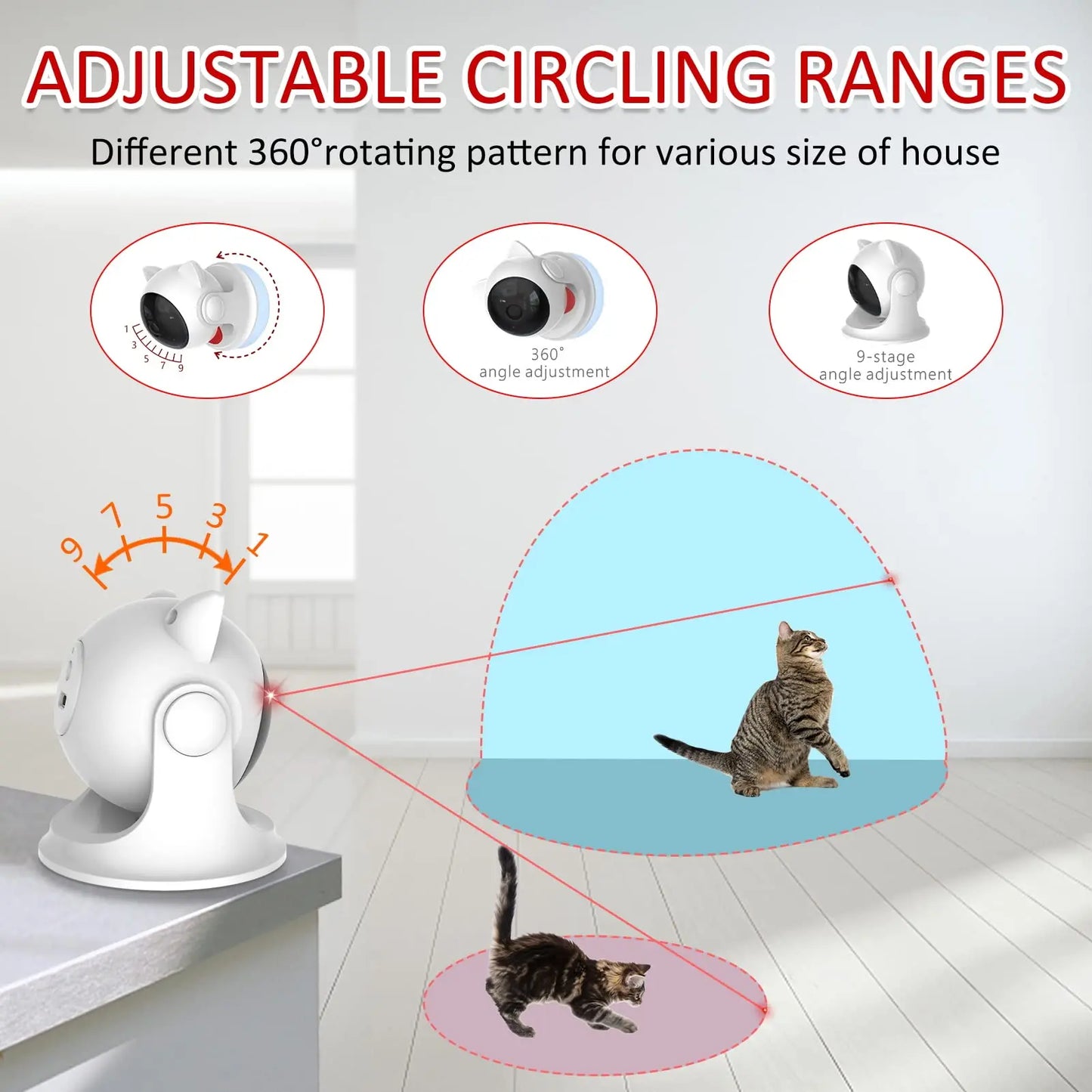 Automatic Cat Laser Toy Rechargeable Motion Random Activated