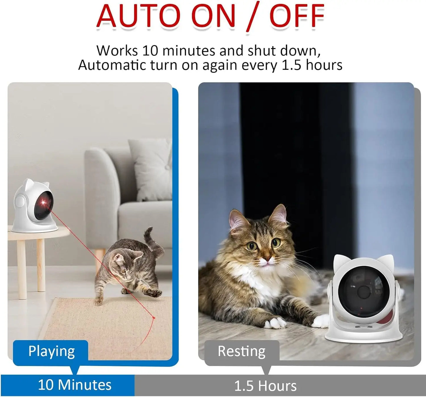 Automatic Cat Laser Toy Rechargeable Motion Random Activated