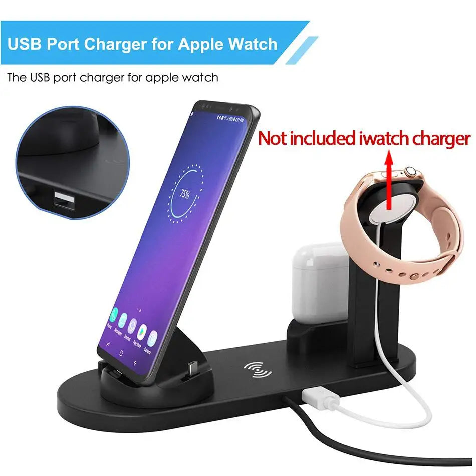 30W 7 in 1 Wireless Charger Stand Pad For iPhone 14 13 12 Pro Max Apple Watch Airpods