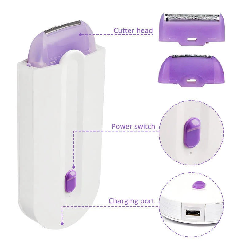 2 in 1 Electric Lady Hair Trimmer USB Rechargeable Sensor