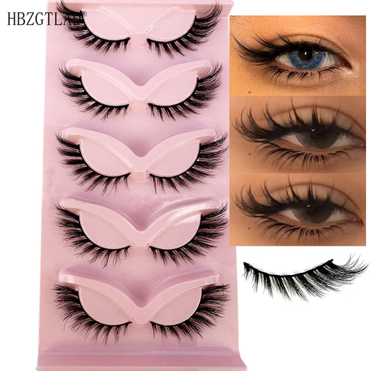 New Cat Eye Lashes Mink Eyelashes 3D Curl Winged Natural