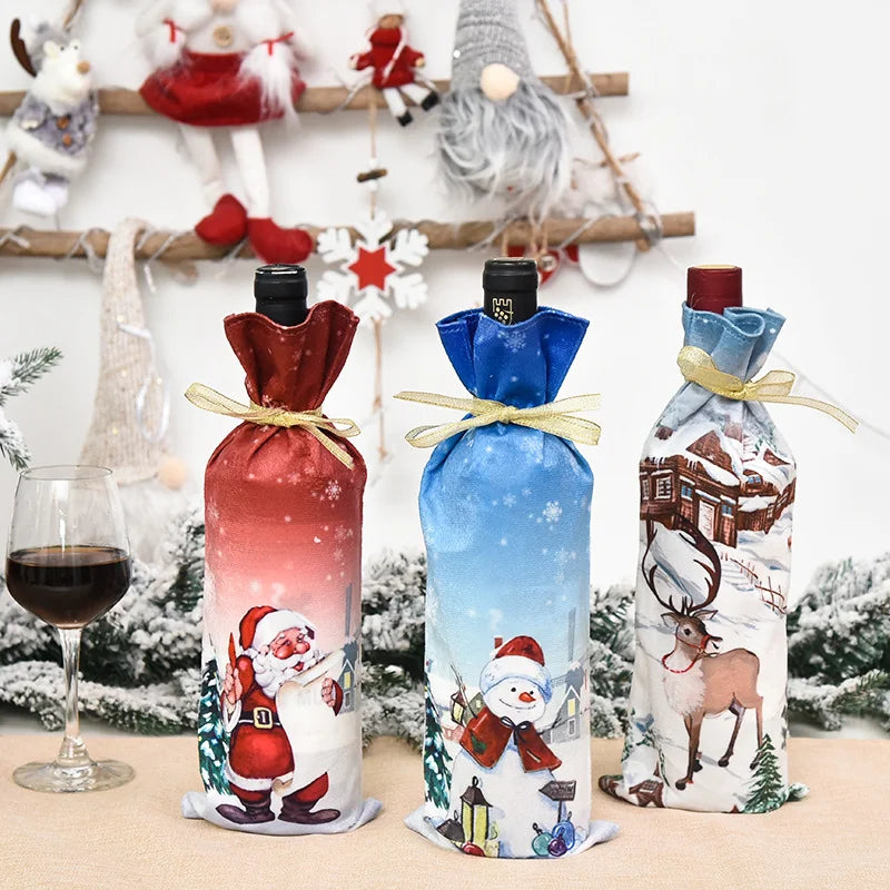 Christmas Wine Bottle Set