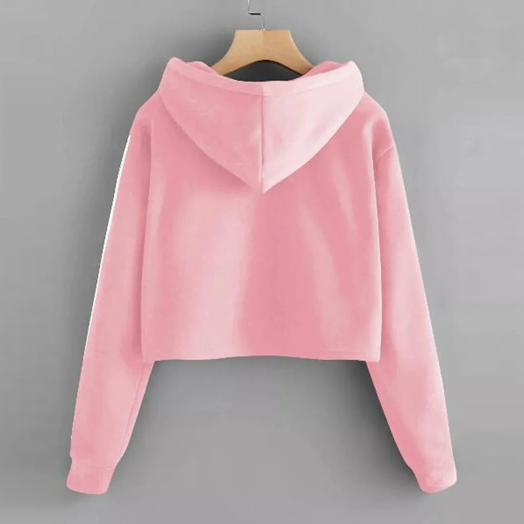 Women Crop Top Sweatshirt Tops